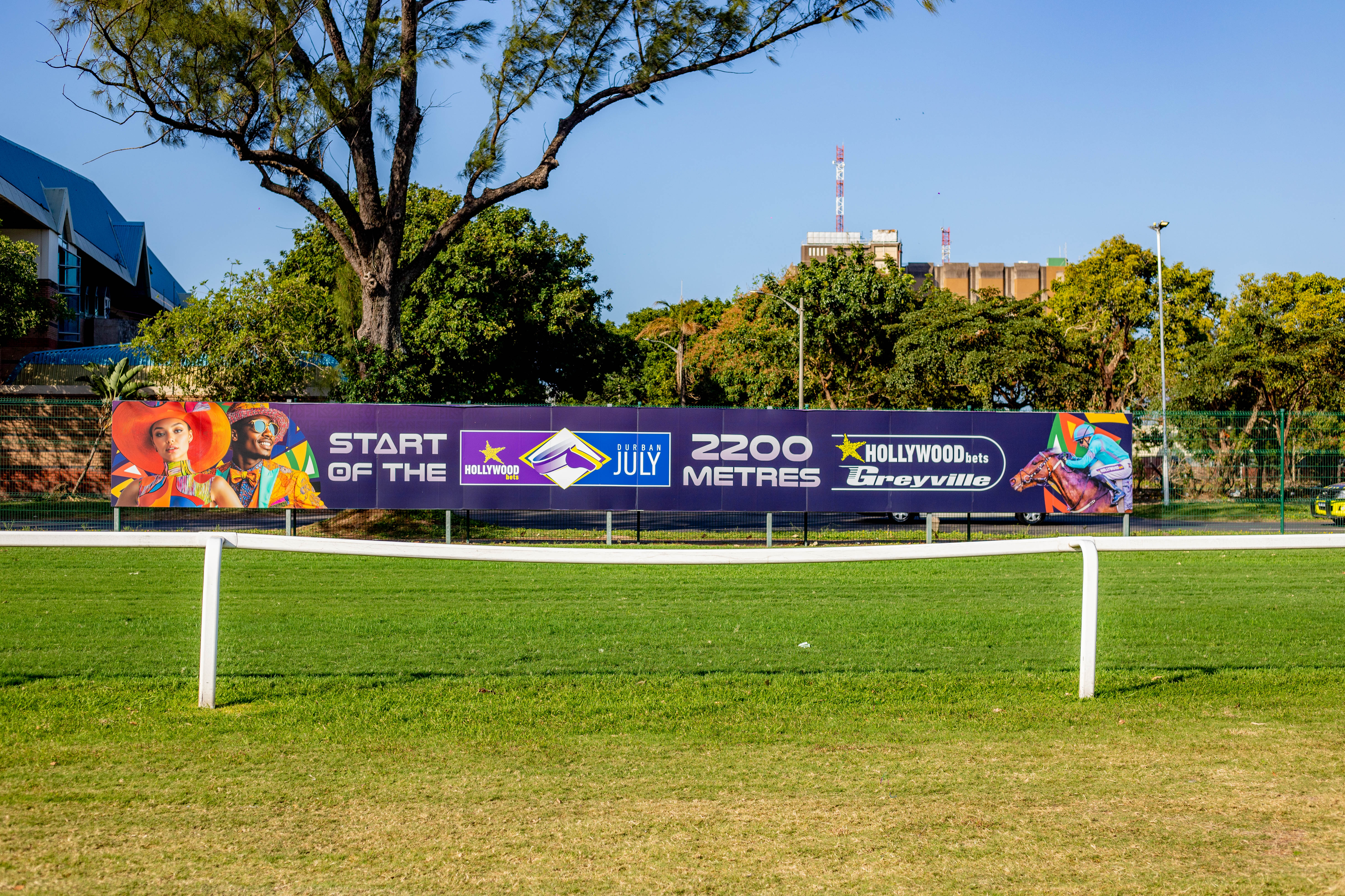 Hollywoodbets Durban July trackside banner signage